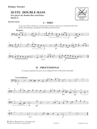 Suite Double-Bass, Book 2 - 5 Pieces - Rodney Stewart - Partition